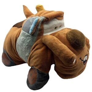 Disney Pixar Cars 2 Tow Mater Pillow Pet – 18” Pee Wees Folding Plush – EUC 🚗🤠